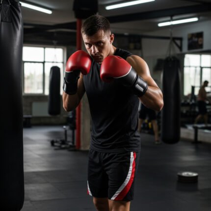 Leather Boxing Gloves with Black Palm